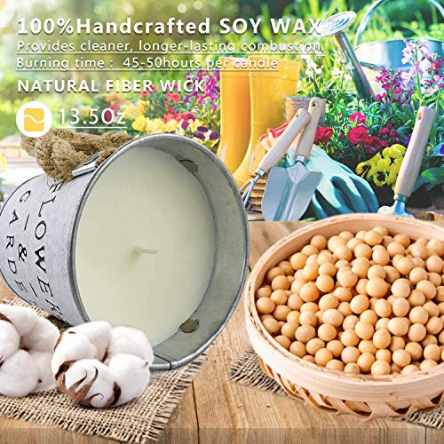 Yinuo Mirror Citronella Velas Perfumadas Paquete de 2, Velas Perfumadas de Cubo de Cera de Soja Natural de 430g, Juego de Regalo para Interiores o Exteriores, Jardín, Patio, Picnic para Acampar