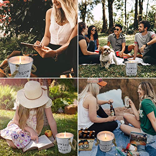 Yinuo Mirror Citronella Velas Perfumadas Paquete de 2, Velas Perfumadas de Cubo de Cera de Soja Natural de 430g, Juego de Regalo para Interiores o Exteriores, Jardín, Patio, Picnic para Acampar