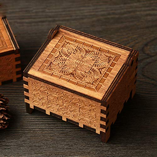 Youtang Amelie Music Box - Caja de música (18 notas, mecanismo de relojería, madera grabada, caja de música, Play La Valse D'Amelie, color marrón