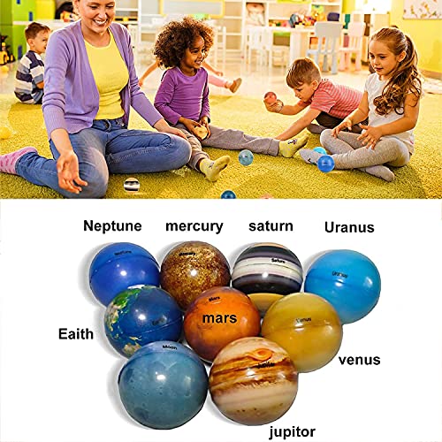 Ysimee Bolas De Planetas del Sistema Solar(10 Piezas), Bolas De Estrés del Sistema Solar, Pelota Antiestrés para aliviar la ansiedad para niños y Adultos