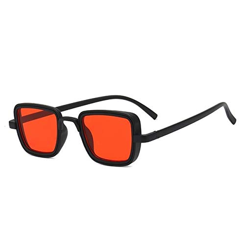 YUANCHENG Gafas de Sol cuadradas Hombres UV 400 Steampunk Gafas de Sol al por Mayor Mujeres Gafas 2-Blackred