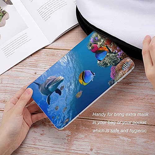 Yuzheng Caja De Almacenamiento De Mascarilla Portátil Trópicos De Mero De Tiburón Mascarilla Protector Organizador Estuche Desechable Para Máscaras 11cmx19cm