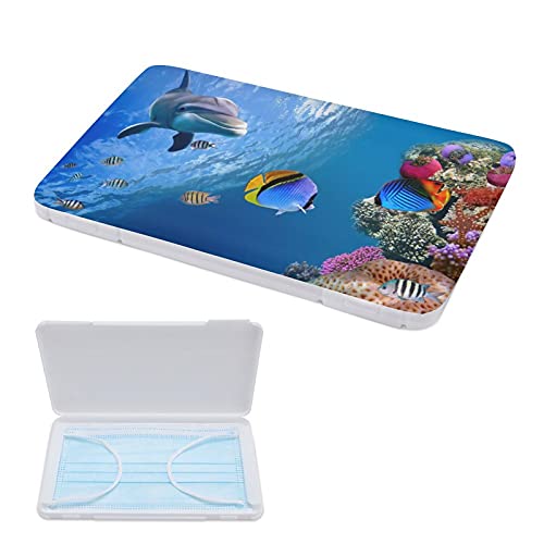 Yuzheng Caja De Almacenamiento De Mascarilla Portátil Trópicos De Mero De Tiburón Mascarilla Protector Organizador Estuche Desechable Para Máscaras 11cmx19cm