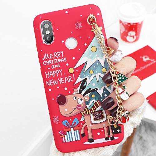 ZhuoFan Navidad Funda para Xiaomi Redmi Note 7/7 Pro Cárcasa Silicona con Dibujos 3D Navidad Diseño Ultrafina TPU Antigolpes de Protector Piel Pulsera Case para Xiaomi Redmi Note 7/7 Pro, Navidad