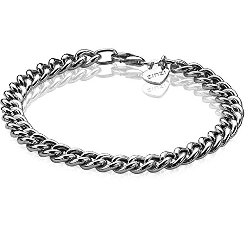 Zinzi - Pulsera gourmet (19 cm), color plateado