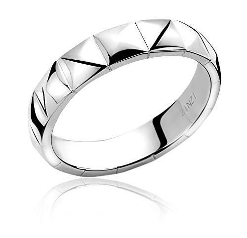 Zinzi ZIR889 - Anillo apilable de plata con diseño de broche liso