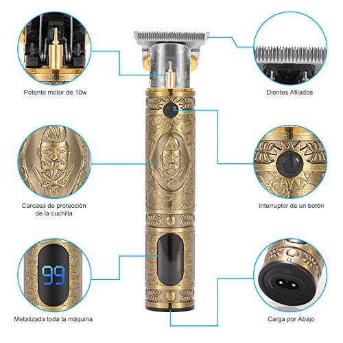 ZITFRI Cortapelos Hombre Recortadora Eléctrica, Maquina de Cortar Pelo Profesional, Recortador Barba con Precisión Impermeable, Pantalla Digital LCD, USB Carga Rápida