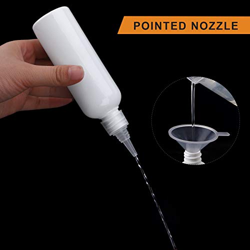 10 Piezas Squeeze Bottle Botellas de Condimento 100ml Dispensador de Botellas de Plástico Botellas dispensadoras con 2 embudos para loción de salsa Ketchup Mostaza