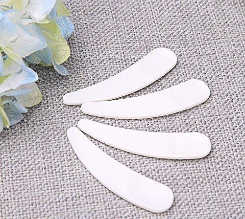 100 mini espátulas desechables de plástico para cosméticos, crema facial, cuchara para mezclar y muestrear, color blanco