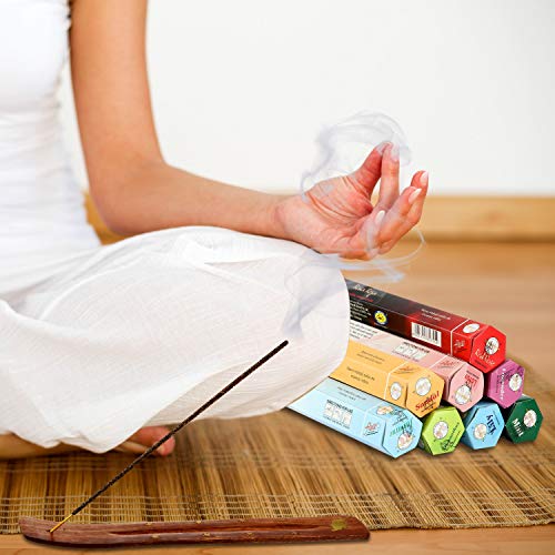 160 Piezas Palos de Incienso Quemador de Incienso de 8 Variadas Aromas Naturales con Base de Incienso de Sándalo para Fiesta de Halloween y Meditación Yoga Relajación Limpiar Espacio