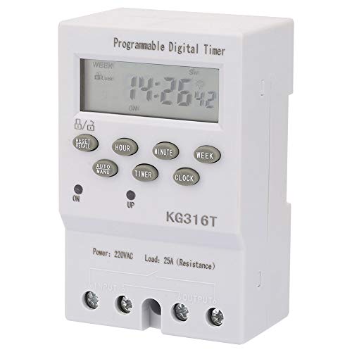 220V Interruptor de temporizador digital, Interruptor de control de tiempo del microordenador, KG316T 220V Interruptor de temporizador programable