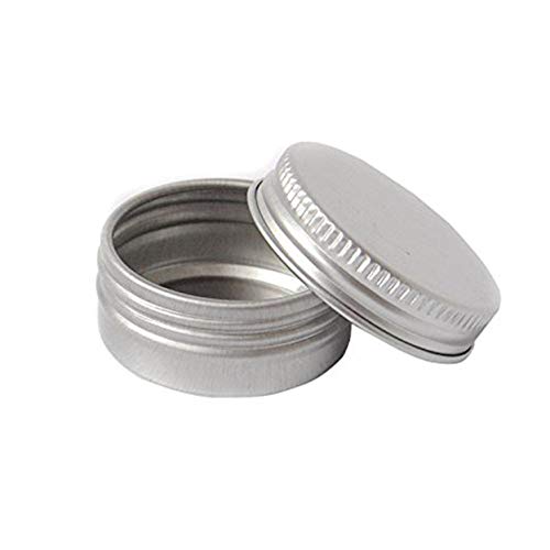 24 latas vacías de Aluminio Plateado de 60ml Metal Redondo para muestras de cosméticos tarros de Almacenamiento con Tapa de Rosca Superior latas de Viaje para té Especias bálsamo Labial Crema joyería