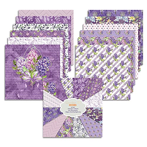 24 piezas de bloc de notas de papel para álbum de recortes floral, exquisito papel de cartulina, papel estampado vintage, manualidades de papel decorativo para manualidades, 12 pulgadas papel de fondo