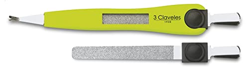 3 Claveles 12384 Corta Cutículas Con Lima Inoxidable De 12.5 Cm, color Cranberry, 2 Unidad