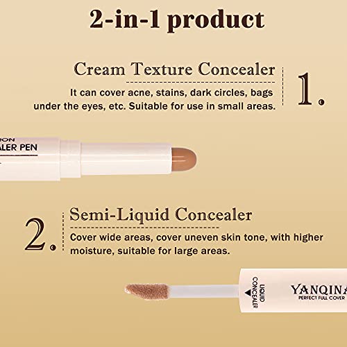 3 Pcs Corrector de Doble Punta Correctores Freckle Acne Concealer Stic Lápiz corrector líquido Corrector Barra de Maquillajea Prueba de Agua Maquillaje Facial Corrector De Contorno CosméTico