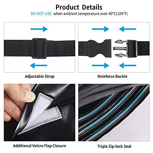 [3 Unidades] Funda Impermeable, AROYI [3 pack] Bolsa Móvil Impermeable Universal de 4.0" - 6.5" Pulgada para iPhone Samsung Huawei Xiaomi HTC LG Sony Nokia Motorola - Color Negro + Transparente + Rosa