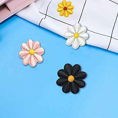 40 PCS Mini Parche de Flores de Margarita, 10 Colores Parches Ropa Termoadhesivo, Bordados Apliques de Alta Calidad, Fácil de Planchar, Decorativos Pegatinas para Jeans Bolsas