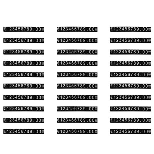 420PCS Todo en"€" Kit de cubos de precio de la tienda Tienda Mostrador Mostrador de precios de venta Cubo negro Carta blanca Etiquetas de precios digitales - Blanco y negro