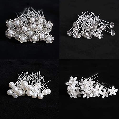 50 Piezas Horquillas Pelo Mujer, VEGCOO Horquillas para Novia, Pinzas para el Pelo en Forma de U, Accesorios para el cabello para Boda, Fiesta