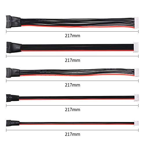 5PCS JST-XH 2S 3S 4S 5S 6S Batería LiPo Cargador de Equilibrio Cable de extensión, Carga de Equilibrio Cable de Cable Adaptador de Cable para RC Drone, Quadcopter y Multirotores