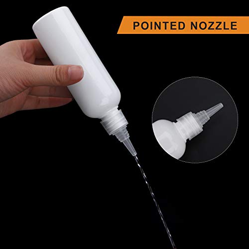 8 reutilizable botellas de condimento, botellas dispensadoras de exprimir, recipientes vacíos para botellas con 2 embudos para condimentos, pintura, manualidades, loción