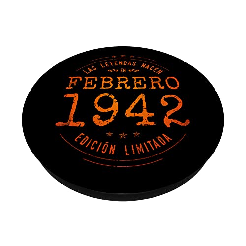 80 años Cumpleaños Las Leyendas nacen en Febrero de 1942 PopSockets PopGrip Intercambiable