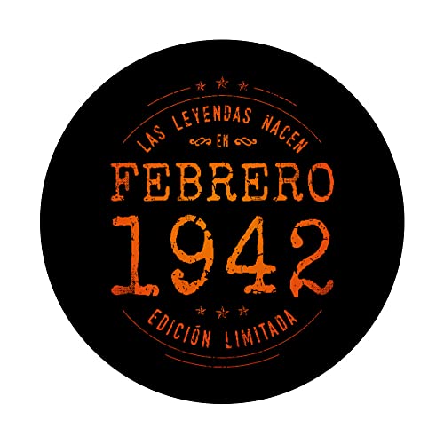 80 años Cumpleaños Las Leyendas nacen en Febrero de 1942 PopSockets PopGrip Intercambiable