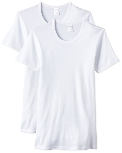 ABANDERADO CLÁSICO, Camiseta Algodón De Manga Corta Hombre, Blanco, 56/XL (pack de 2 unidades)