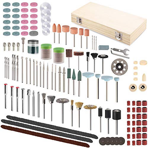 Accesorios de herramientas rotativas SPTA 349pcs 1/8" Vástago Eléctrico Grinder Universal Kit de Accesorios con Caja de Almacenamiento para Fácil Corte Afilado Cortar Granding Taladrar y Pulir