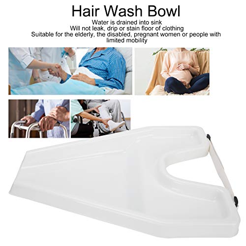 Accesorios para el cabello Cuenco de champú Bandeja de lavado de cabello de cama gruesa para peluquería para uso en la cama para niños para mujeres(white)