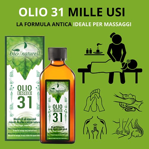 Aceite de hierbas orgánico 31 100 ml Vitamol revitalizante para masajes musculares y aromaterapia - No graso