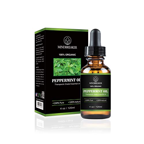 Aceite esencial de menta, 100% puro, orgánico y natural, grado terapéutico Aceite de menta para difusor, relajación, mezclas para el cabello y el cuerpo 120ml (4oz)