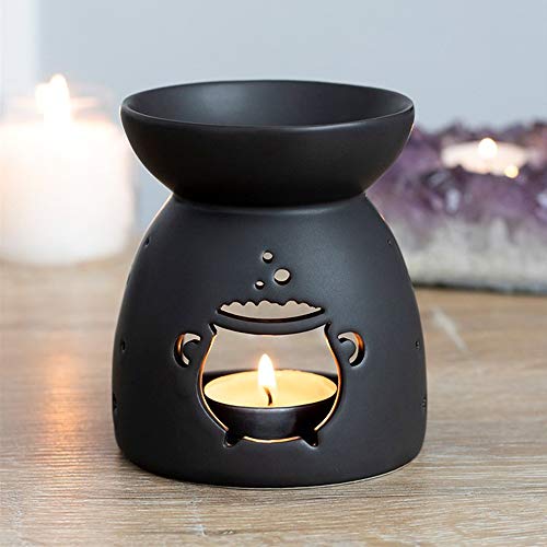Aceites de fragancia para quemador de aceite de caldero negro, soporte para luz de té, decoración espeluznante, aromaterapia para el hogar, brujería, regalo de cumpleaños de Halloween