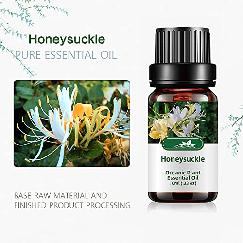 Aceites esenciales madreselva orgánicos para difusor aceite esencial Juego madreselva puro Mumianhua 2x 10ml Aceite fragancia madreselva grado terapéutico para difusores para hogar,piel,jabón