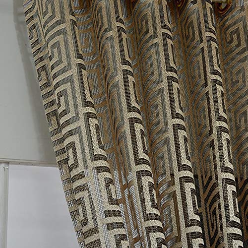 adaada Juego de 2 cortinas de tul negro y dorado para salón, color dorado, 230 x 140 cm