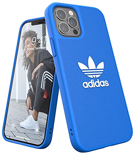 adidas Funda diseñada para iPhone 12 / iPhone 12 Pro 6.1, Fundas a Prueba de caídas, Bordes elevados, Funda Original, Color Azul