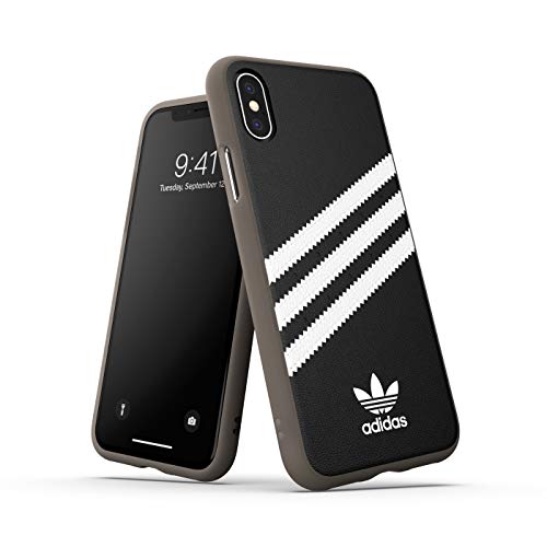 adidas Funda diseñada para iPhone X, iPhone XS, Fundas probadas a Prueba de caídas, Bordes elevados, Funda Original Protectora Negra y Blanca