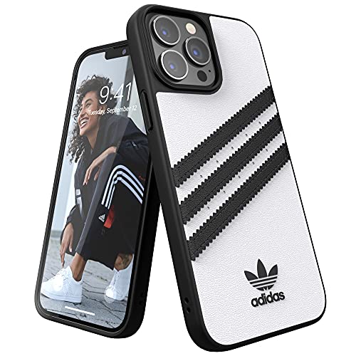 adidas Funda Teléfono Diseñada para iPhone 13 Pro MAX, Fundas Probadas contra Caídas, Bordes Elevados a Prueba De Golpes, Funda Protectora, Blanco y Negro