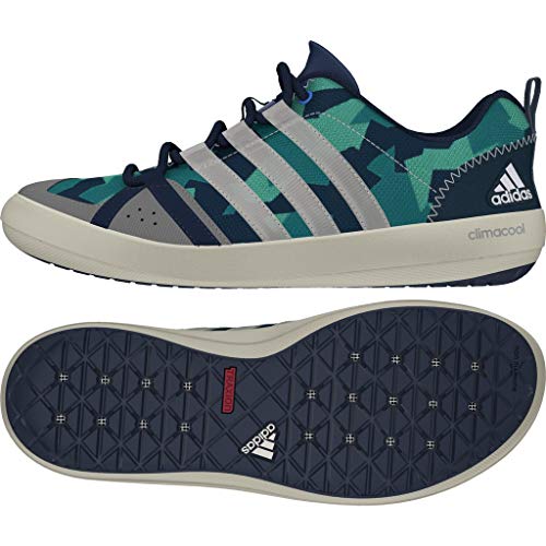 adidas Sailing - Zapatillas de lona para mujer y hombre, diseño de camuflaje, talla 40 2/3 EU, color: verde menta, azul, blanco y verde