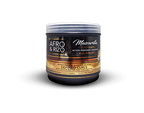Afro & Rizo Mascarilla Capilar 453g - Tratamiento capilar hidratante de acondicionamiento profundo, sin sulfatos, parabenos, ni aceites minerales, para cabellos afro, rizados, ondulados y dañados