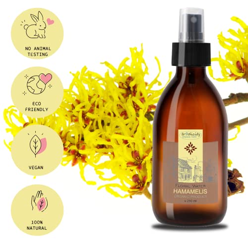 Agua Floral de Hamamelis Natural · Hidrosol de Hamamelis Bio · Hidrosol Astringente, Piel Grasa, Picaduras, Cicatrices, Tonico Corporal y Facial, Spray Hamamelis Natural - 250 ml