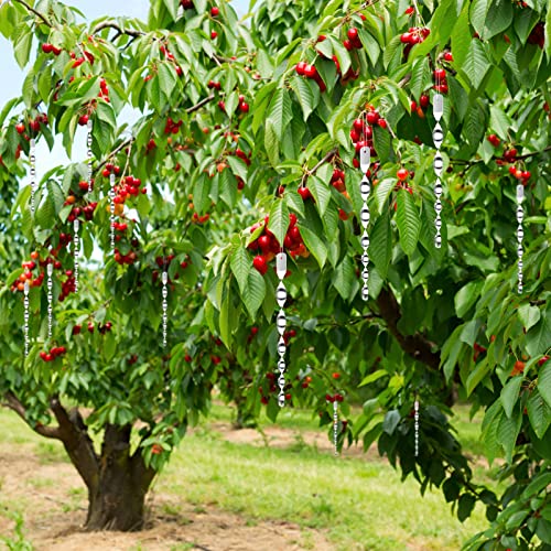 Ahuyentador palomas,GaxQuly 12 Piezas Varillas Reflectantes Repelentes de Pájaros con 50M Cinta Repelente de Aves Cinta Reflectante para Protejar Las Plantas y Flores del Jardín de los Pájaros