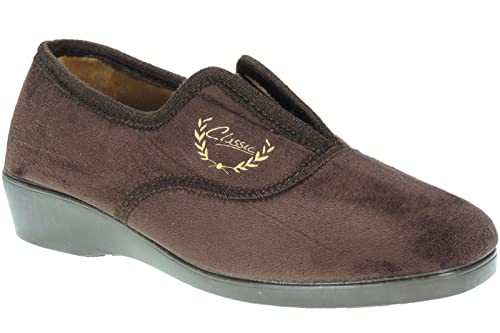 Alcalde 7500: Zapatilla Cerrada Invierno Cierre Elástico Central para Mujer. Colección Aerobic MARRÓN Talla 41