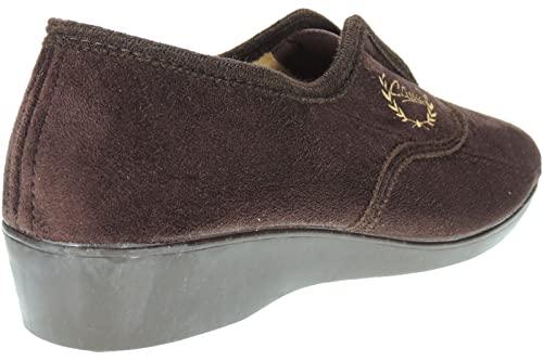 Alcalde 7500: Zapatilla Cerrada Invierno Cierre Elástico Central para Mujer. Colección Aerobic MARRÓN Talla 41