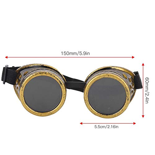 Alomejor Gafas Steampunk Gafas De Sol Punk Soldadura Gafas Clásicas Gafas Cosplay para Decoración De Fiesta(Love Type-Bronce)