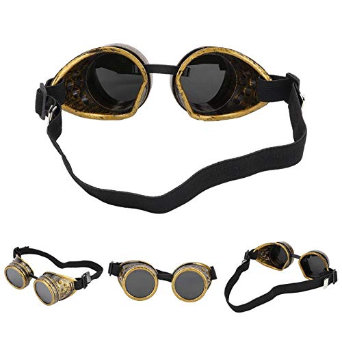 Alomejor Gafas Steampunk Gafas De Sol Punk Soldadura Gafas Clásicas Gafas Cosplay para Decoración De Fiesta(Love Type-Bronce)