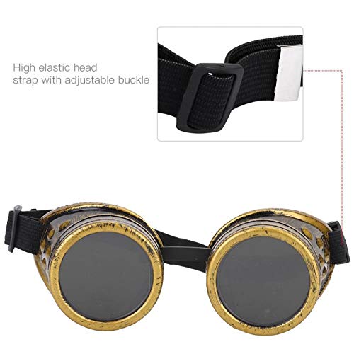 Alomejor Gafas Steampunk Gafas De Sol Punk Soldadura Gafas Clásicas Gafas Cosplay para Decoración De Fiesta(Love Type-Bronce)