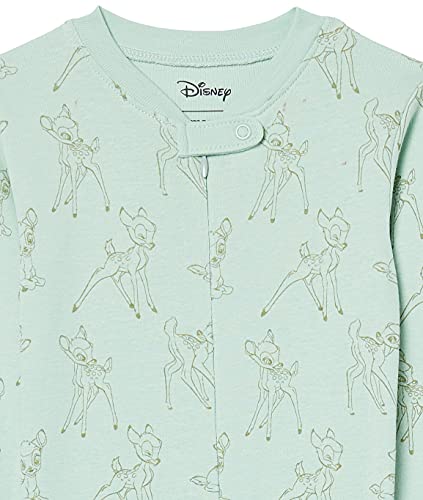 Amazon Essentials Baby Disney Star Wars Marvel Snug-Fit Cotton Footed Pajamas Durmientes, Paquete de 2 Bambi Nature, 12 Meses