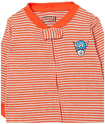 Amazon Essentials Disney Star Wars Marvel Baby Cotton Footed Sleep and Play Disfraces, Paquete de 2 Avengers-Sleep & Play, 9 Meses, Pack de 2