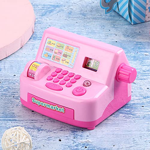 AMONIDA Juguete de Caja Registradora, Juguete de Simulación de Supermercado para Aumentar la Intimidad, Tienda de Juguetes de Educación Temprana Altamente Simulada(Rosado)